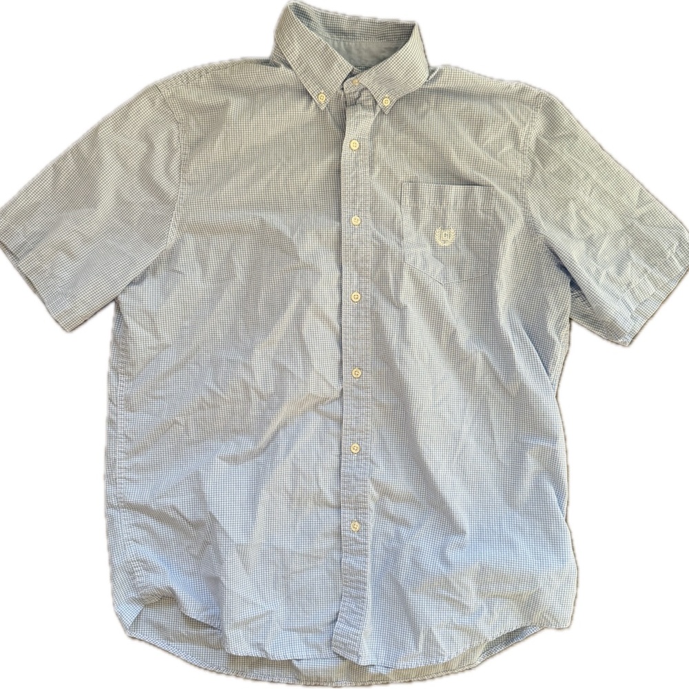Chaps Blue and White Button-Down Shirt